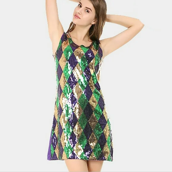 Dresses | Mardi Gras Sequin Dress | Poshmark